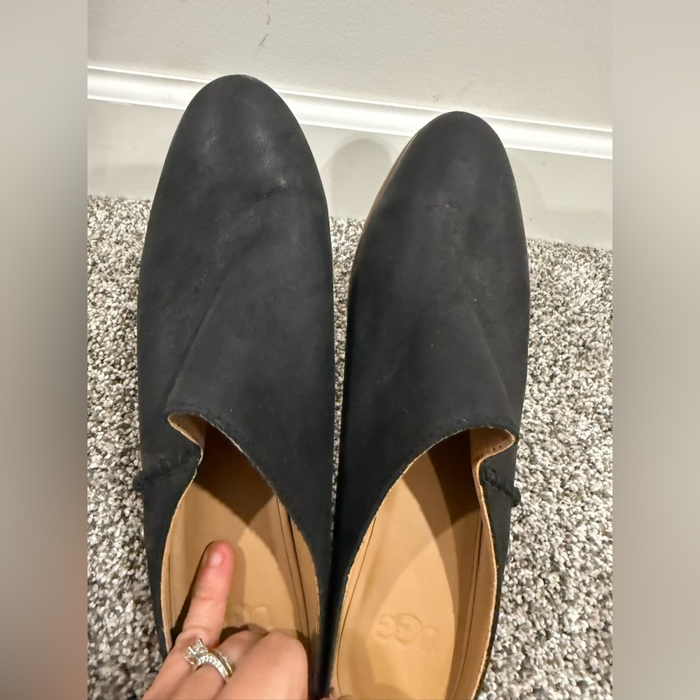UGG Lovisa women's slip on black leather mule clogs, size 8.5 - Picture 7 of 13